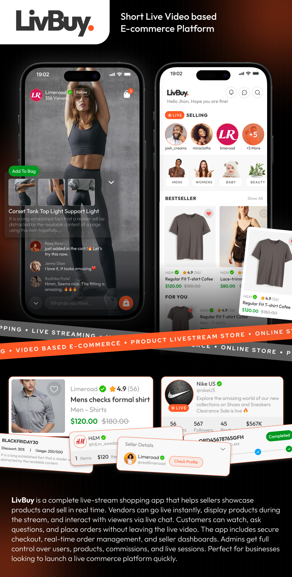 LivBuy: Live Streaming Shopping App, Short Video Ecommerce, Multivendor Marketplace